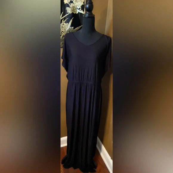Women’s Apt 9 Beautiful Criss Cross Back Black Maxi Dress New - Picture 10 of 11